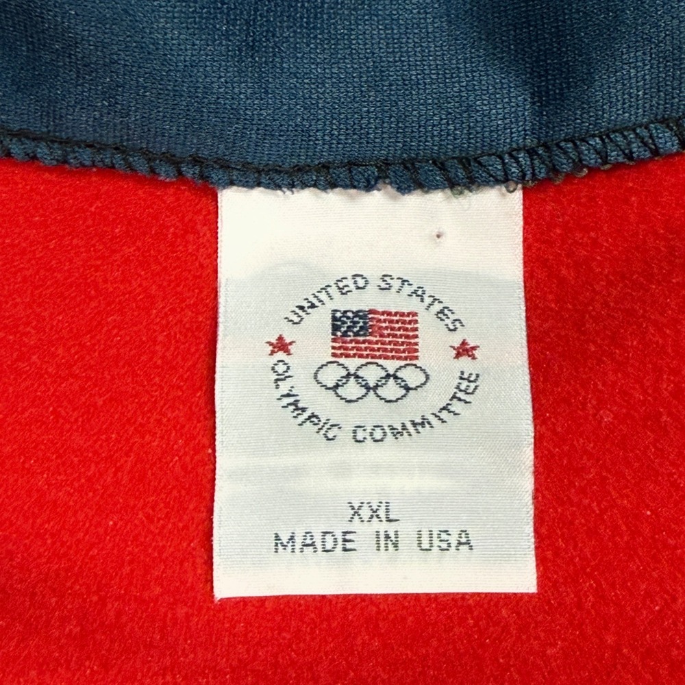 USOC Olympics Quarter Zip Pullover Mens XXL Red Blue London 2012 Made in USA - Picture 2 of 9